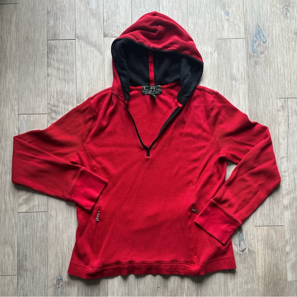 Lauren Ralph Lauren Red and Black‎ Activewear Top Large